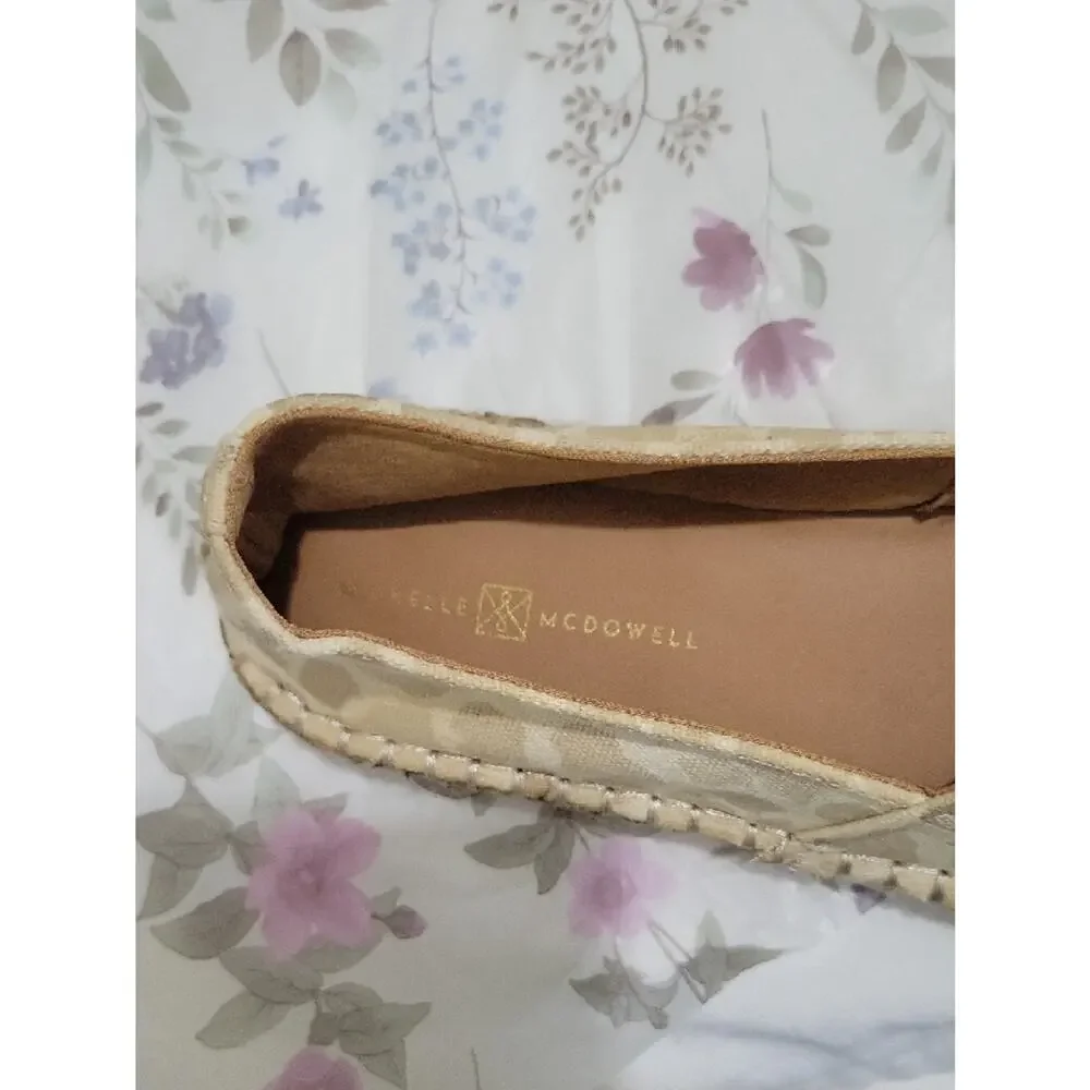 Michelle McDowell The Mave Leopard Print Espadrille Flats Slip On Shoe, Womens 9